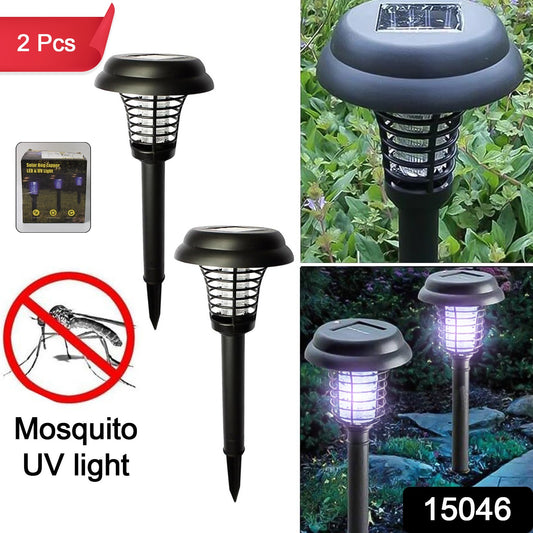 Garden Lighting Uv Led Solar Powered Led Mosquito Trap  Bug Zapper  (2 Pc)