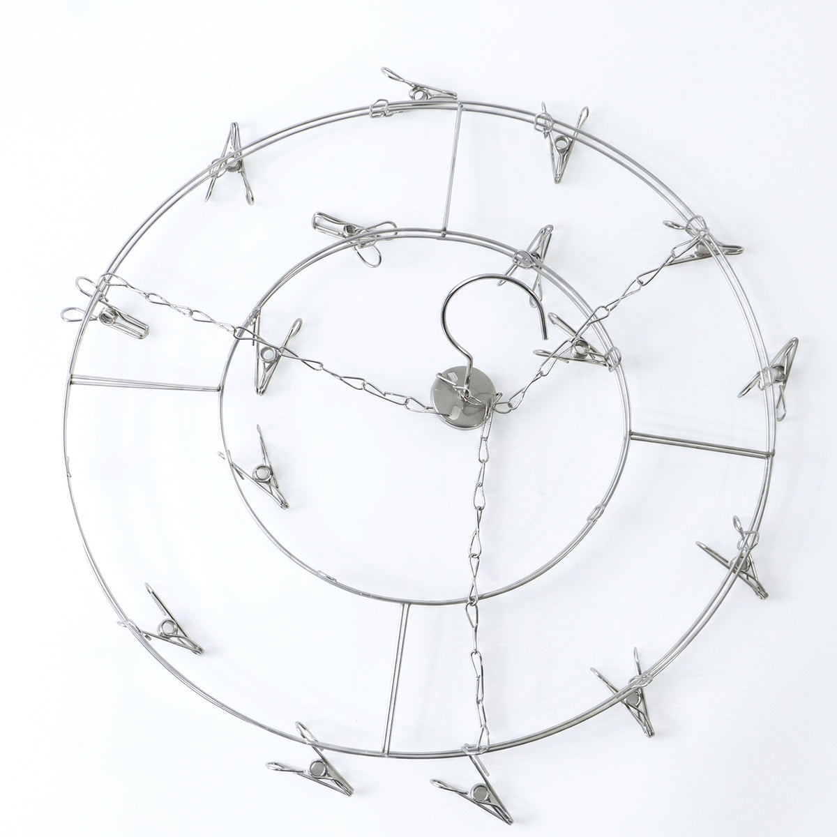 Stainless Steel Round Multi Clip Drying Hanger For Socks And Underwear (1 Pc)