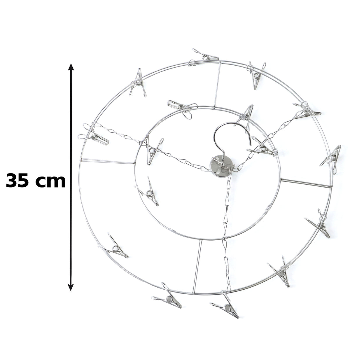 Stainless Steel Round Multi Clip Drying Hanger For Socks And Underwear (1 Pc)