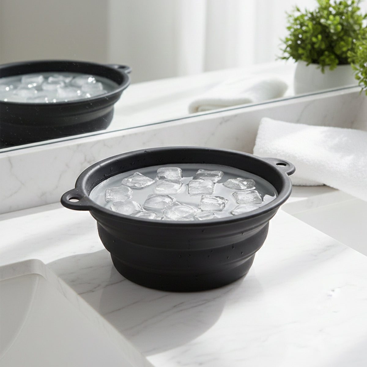 Portable Foldable Silicone Ice Bath Bowl (1 Pc)