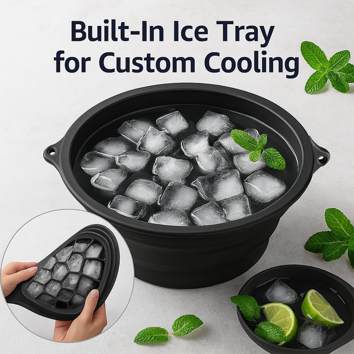 Portable Foldable Silicone Ice Bath Bowl (1 Pc)