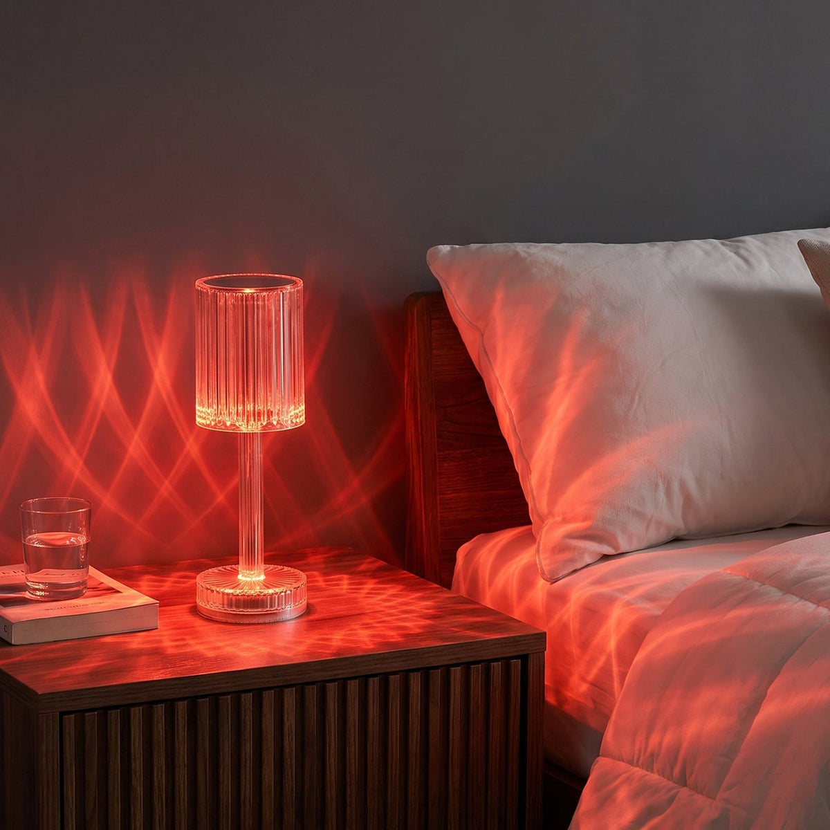 Touch Control Rgb Crystal Led Table Lamp With Remote Control (1 Set)