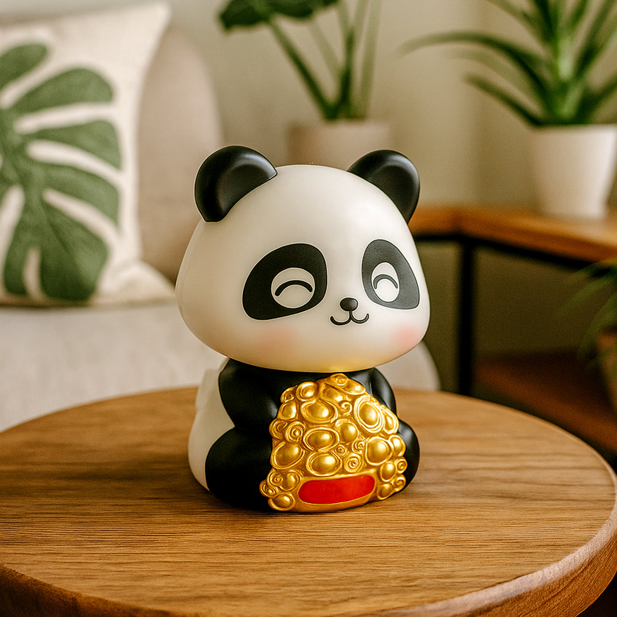 Car Decoration Solar Power Moving Head Panda Statue Creative (1 Pc)